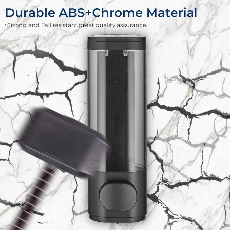 pollock Shower Dispenser - 1 Chamber No Drill Shampoo & Conditioner Dispenser for Bathroom, Large Capacity, Black - Image 2